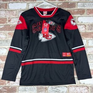 Kansas City Chiefs Rugby Like Long Sleeve Shirt 16/18 New NFL Jersey Sport Youth